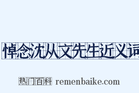 悼念沈从文先生近义词是什么意思的图片